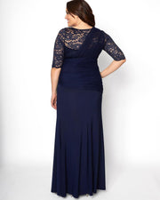 Plus Size Soiree Evening Gown in Nocturnal Navy
