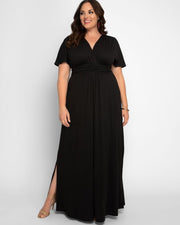 Vienna Maxi Dress in Black Noir