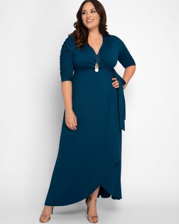 Teal maxi best sale dress plus size