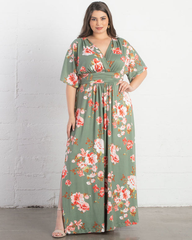 Vienna Maxi Dress in Sage Garden Print