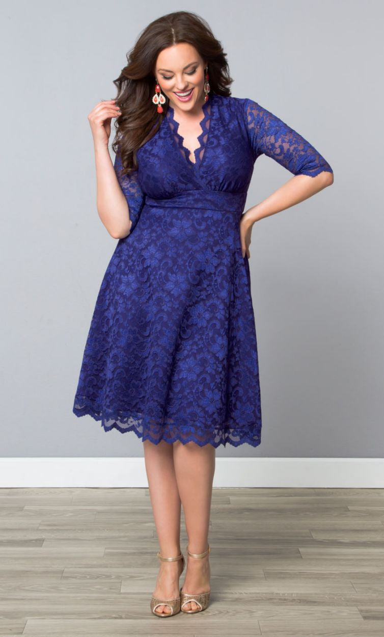 Mademoiselle Lace Dress in Sapphire Blue