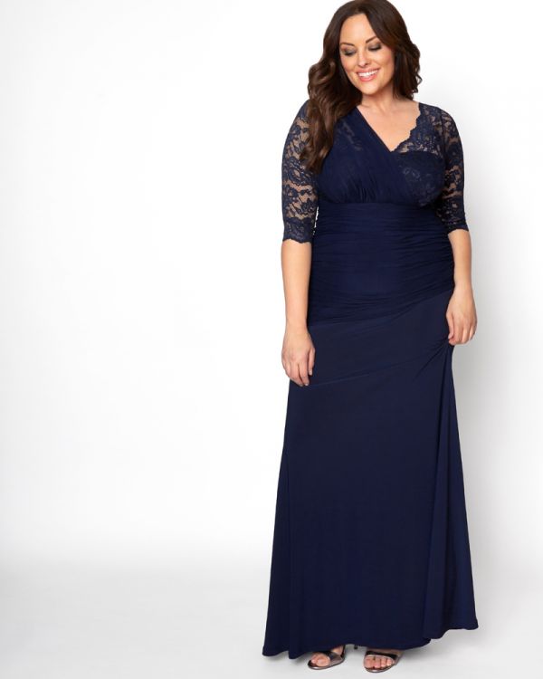 Plus Size Soiree Evening Gown in Nocturnal Navy
