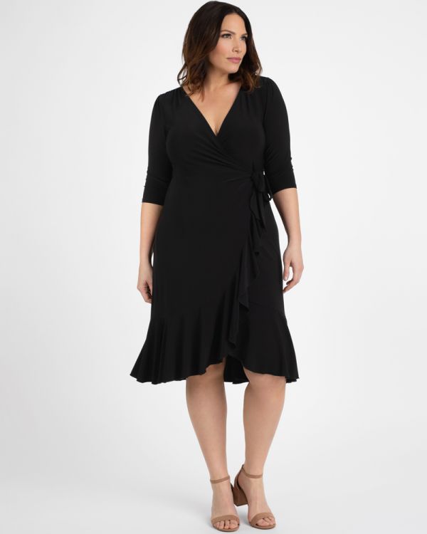 Whimsy Wrap Dress in Black Noir