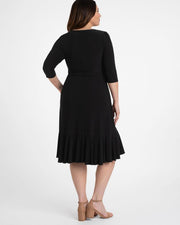 Whimsy Wrap Dress in Black Noir
