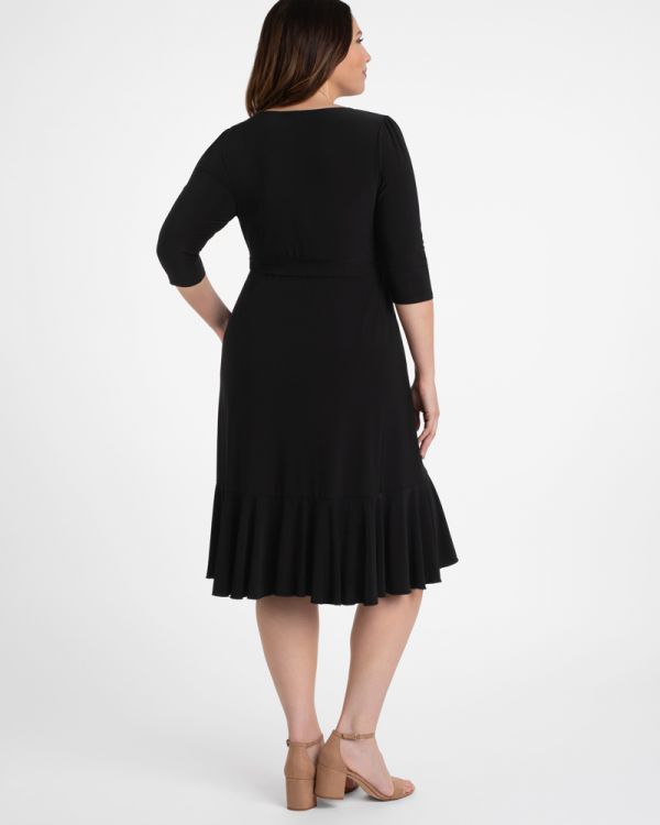 Whimsy Wrap Dress in Black Noir